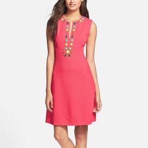 Kate Spade Edith Embellished Linen Blend Dress